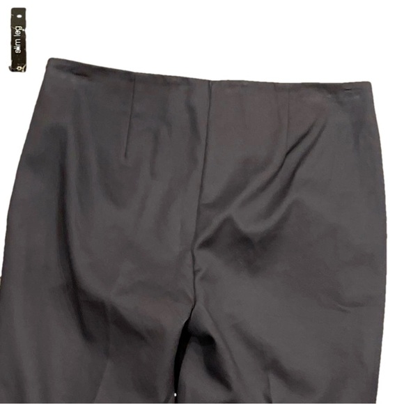 Saks Fifth Avenue Slim Leg Side-Zip Pants Sz 4 Cotton Blend Brown-Blackish Grey - Picture 3 of 5